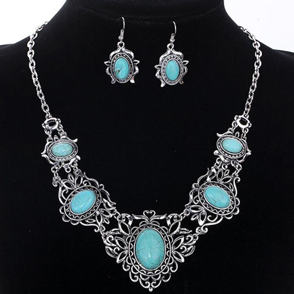bohemian women's hollow tibetan oval bib collar oval natural stone necklace earrings african beads jewelry set wedding costume d, Silver
bohemian women's hollow tibetan oval bib collar oval natural stone necklace earrings african beads jewelry set wedding costume d, Silver