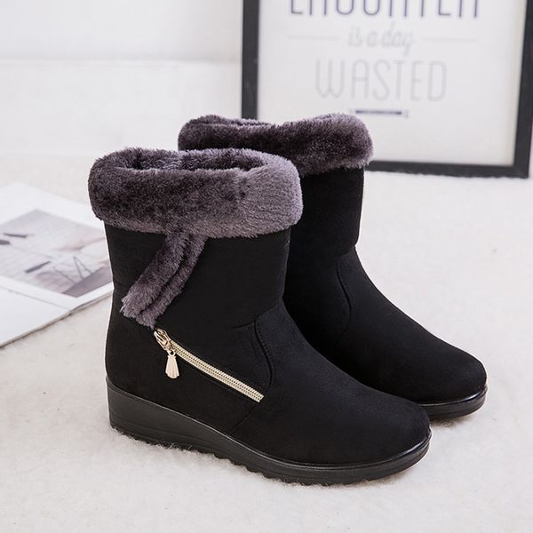 snow boots women winter warm fur ladies zip platform suede wedge fashion ankle boot female comfort casual shoes plus size, Black
snow boots women winter warm fur ladies zip platform suede wedge fashion ankle boot female comfort casual shoes plus size, Black