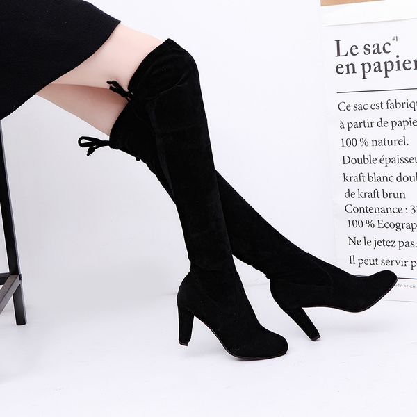 fashion long boots for women nubuck leather stovepipe long boots over the knee high heels women s12-10, Black
fashion long boots for women nubuck leather stovepipe long boots over the knee high heels women s12-10, Black