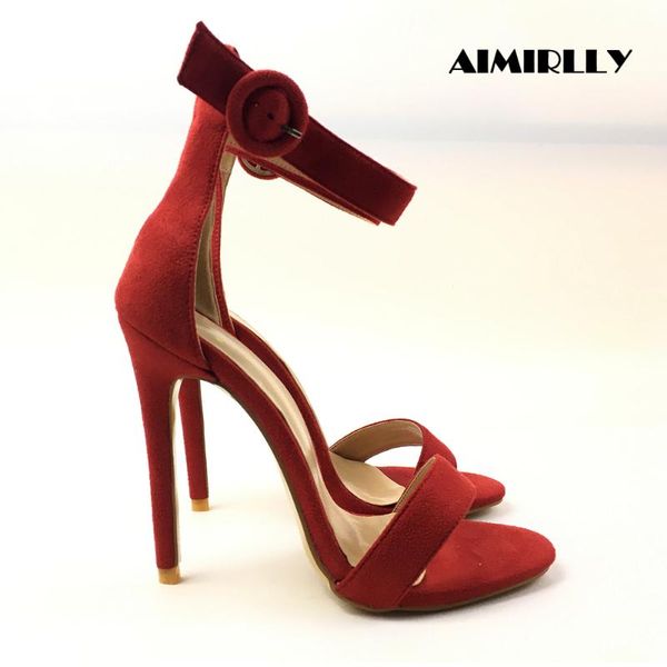 peep toe high heels sandals ankle strap stilettos red faux suede shoes women ladies wedding party dress fashion spring 12cm big, Black
peep toe high heels sandals ankle strap stilettos red faux suede shoes women ladies wedding party dress fashion spring 12cm big, Black