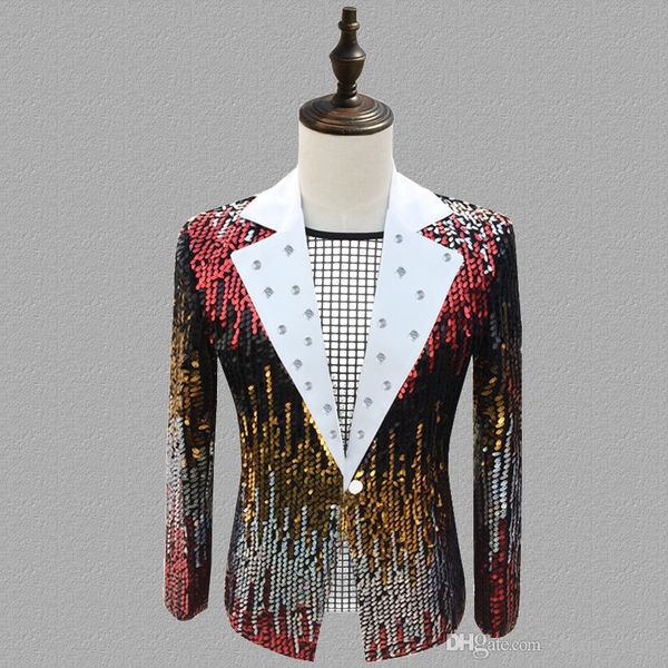 sequins blazer men suits designs jacket mens stage personality singers clothes dance star style dress punk rock masculino homme terno, White;black
sequins blazer men suits designs jacket mens stage personality singers clothes dance star style dress punk rock masculino homme terno, White;black