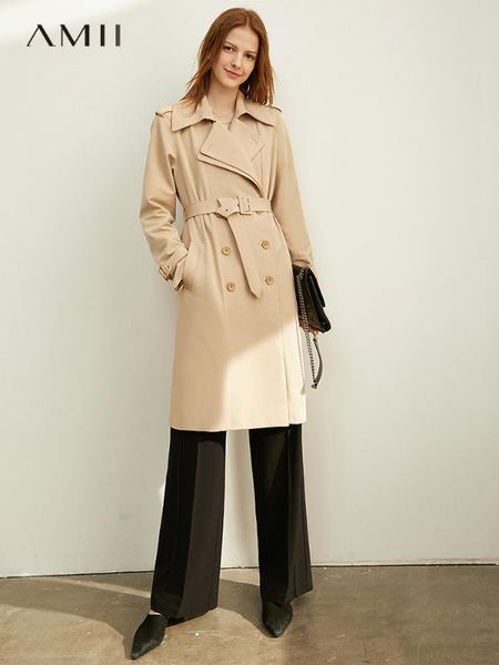 amii minimalist windbreaker women's new casual thin fashionable coat in autumn 2019 medium long temperament bandage coat, Tan;black
amii minimalist windbreaker women's new casual thin fashionable coat in autumn 2019 medium long temperament bandage coat, Tan;black