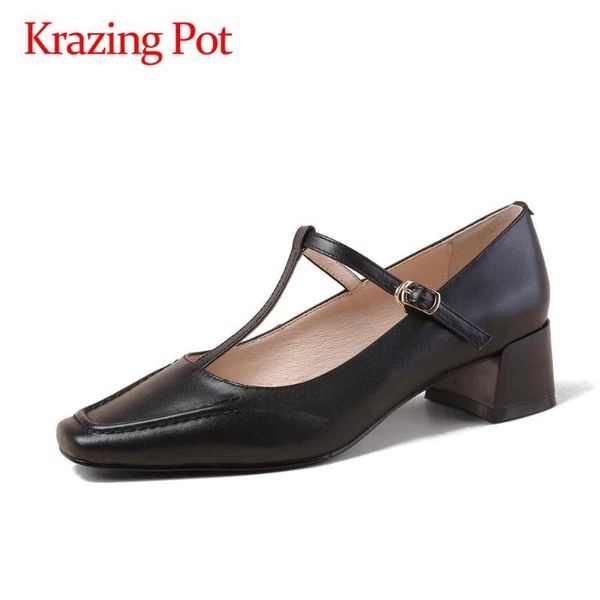 krazing pot gladiator genuine leather maiden dating square toe med square heels buckle straps office lady dress women pumps l06, Black
krazing pot gladiator genuine leather maiden dating square toe med square heels buckle straps office lady dress women pumps l06, Black