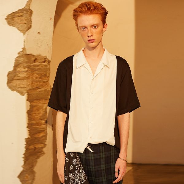 custom big code s-5xl 2019 new men's clothing fashion simple black-and-white stitching personality lapel short sleeve shirts, White;black
custom big code s-5xl 2019 new men's clothing fashion simple black-and-white stitching personality lapel short sleeve shirts, White;black