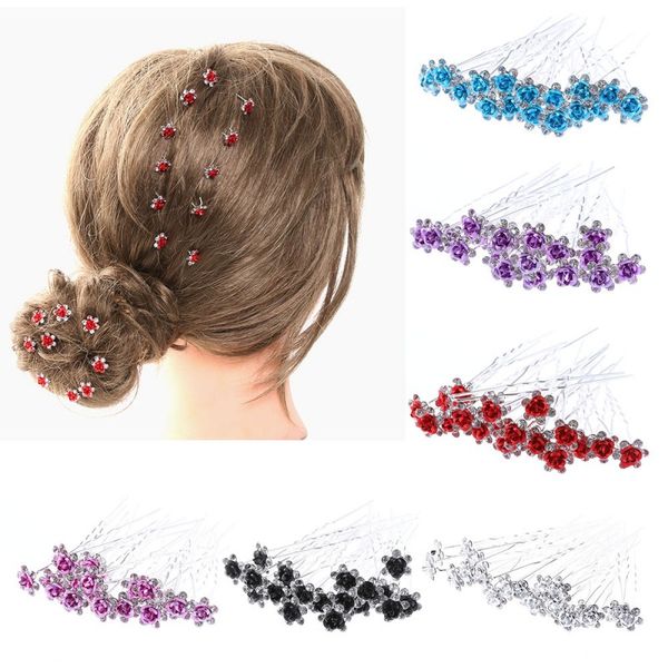 women wedding bridal hairpins crystal rhinestone hair clips rose flower hairpin hair styling accessories high quality, Golden;silver
women wedding bridal hairpins crystal rhinestone hair clips rose flower hairpin hair styling accessories high quality, Golden;silver
