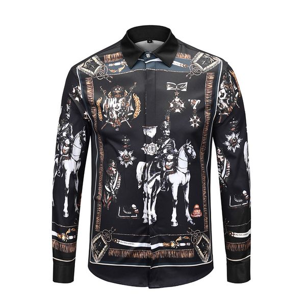 true reveler retro men long sleeve shirts classic black general medal blouse fashion party club badge shirts, White;black
true reveler retro men long sleeve shirts classic black general medal blouse fashion party club badge shirts, White;black