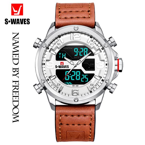 luxuryleather watches mens 2019 dual display casual relojes hombre quartz lcd waterproof silver white wristwatch mens swaves brand, Slivery;brown
luxuryleather watches mens 2019 dual display casual relojes hombre quartz lcd waterproof silver white wristwatch mens swaves brand, Slivery;brown