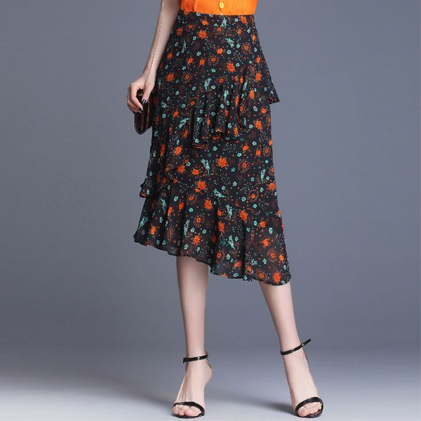 normov fashion casual chiffon a-line female skirt irregular printing summer high waist medium length skirt large size m-4xl, Black
normov fashion casual chiffon a-line female skirt irregular printing summer high waist medium length skirt large size m-4xl, Black