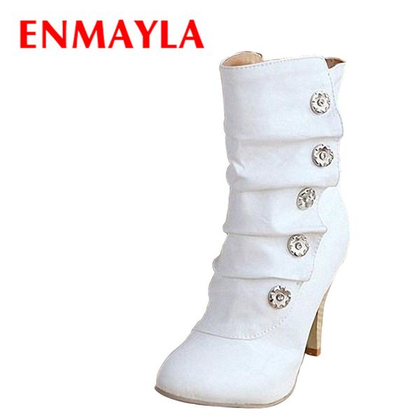 enmayla autumn style button short boots women fashion lovely pleated half boot gray white shoes women boots size 39, Black
enmayla autumn style button short boots women fashion lovely pleated half boot gray white shoes women boots size 39, Black