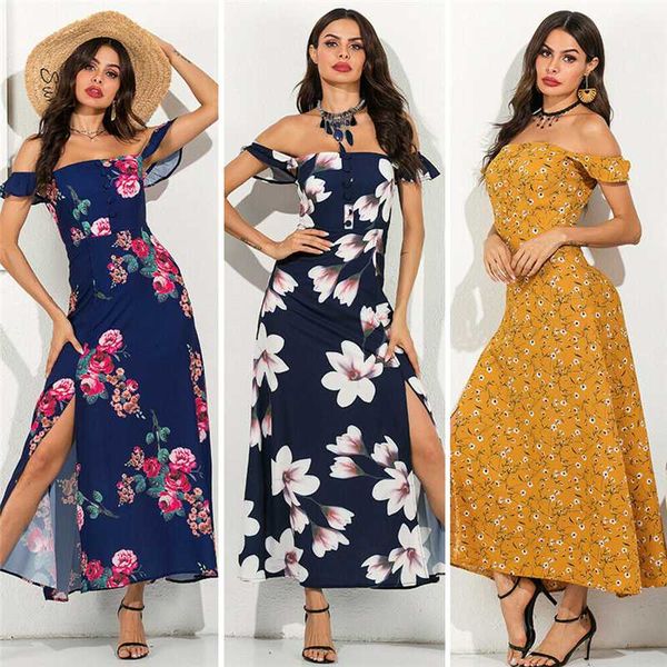 fashion women off shoulder floral dress elegant strapless bodycon boho beach summer split sundress ladies party dress, Black;gray
fashion women off shoulder floral dress elegant strapless bodycon boho beach summer split sundress ladies party dress, Black;gray