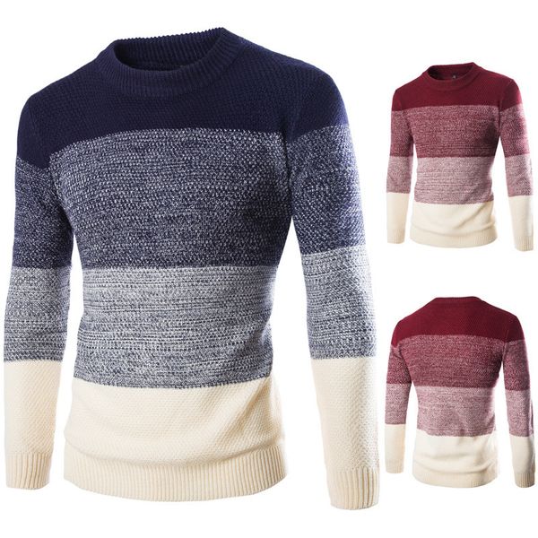 2019 spring and autumn new men's sweater pullover british slim round neck color matching q6261, White;black 
2019 spring and autumn new men's sweater pullover british slim round neck color matching q6261, White;black