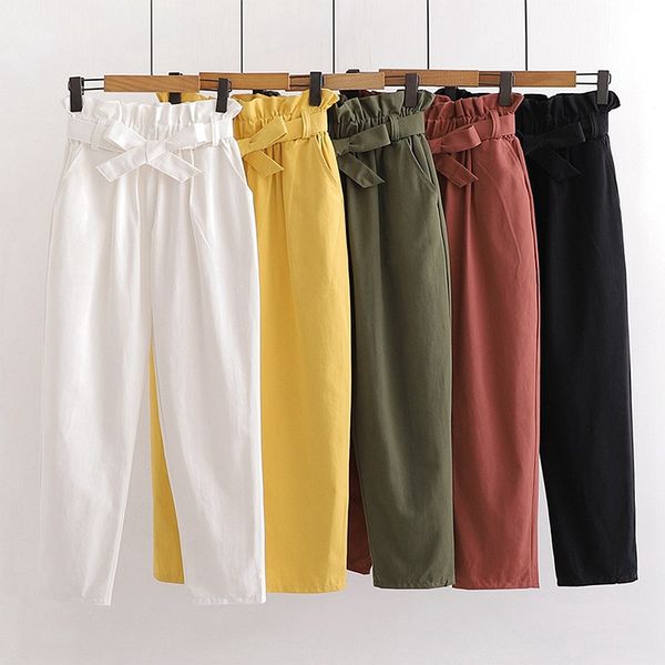 bygouby lace up spring summer casual women ankle pant thin female harem pant with pocket chic trousers, Black;white
bygouby lace up spring summer casual women ankle pant thin female harem pant with pocket chic trousers, Black;white