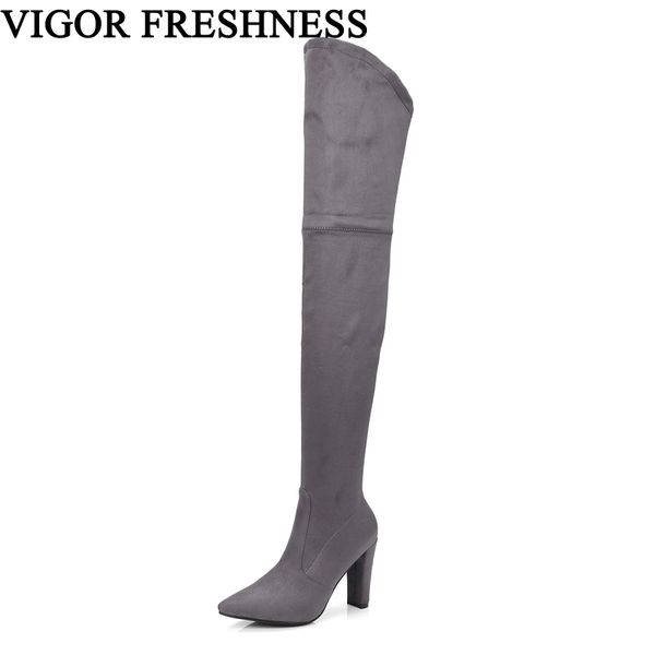 vigor freshness women shoes over knee boot woman trend lady stretch thigh high boot elastic long boots bota feminina my34, Black
vigor freshness women shoes over knee boot woman trend lady stretch thigh high boot elastic long boots bota feminina my34, Black