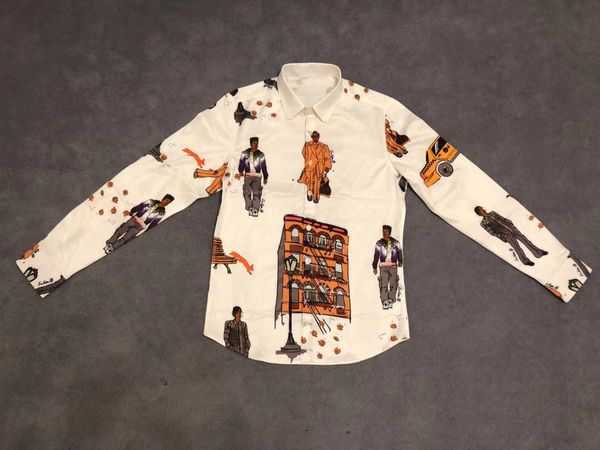 2019 new fashion luxury men shirts people pattern designer mens shirts long sleeve men's casual shirts clothing camisa clothes size -2, White;black
2019 new fashion luxury men shirts people pattern designer mens shirts long sleeve men's casual shirts clothing camisa clothes size -2, White;black