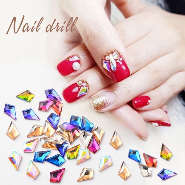 full beauty crystal ab rhombus nail glitter rhinestones glass flat back 3d diamond 6x10mm paillette nail art decorations, Silver;gold 
full beauty crystal ab rhombus nail glitter rhinestones glass flat back 3d diamond 6x10mm paillette nail art decorations, Silver;gold