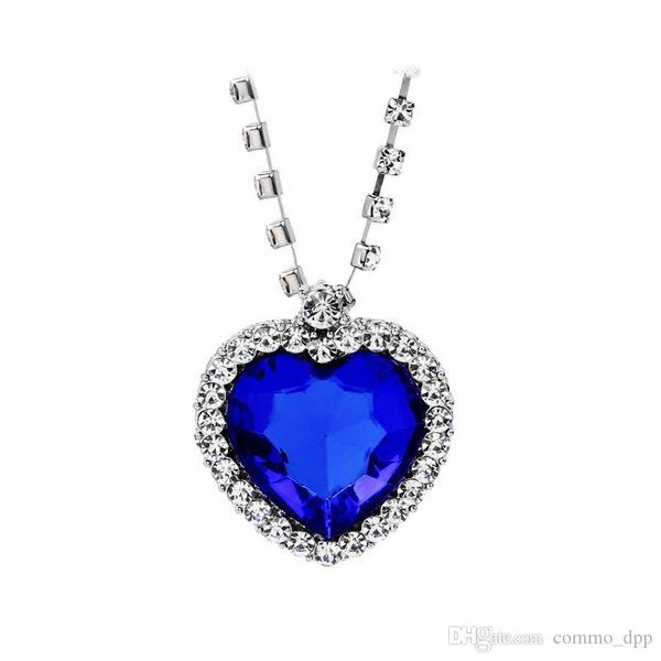 the heart of ocean necklace korean luxury blue&red crystal heart shape with lovers charms pendant necklaces for women titanic jewelry, Silver
the heart of ocean necklace korean luxury blue&red crystal heart shape with lovers charms pendant necklaces for women titanic jewelry, Silver