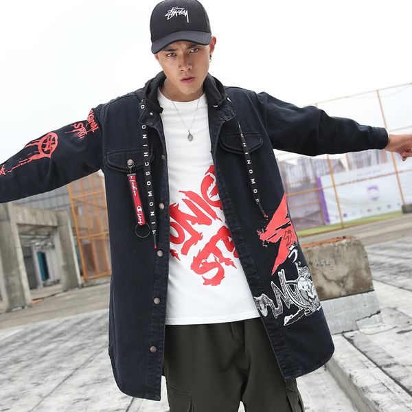 men hip hop cowboy long casual trench with cap turn down collar streatwear coat brand design hooded mens demin jacket, Tan;black
men hip hop cowboy long casual trench with cap turn down collar streatwear coat brand design hooded mens demin jacket, Tan;black