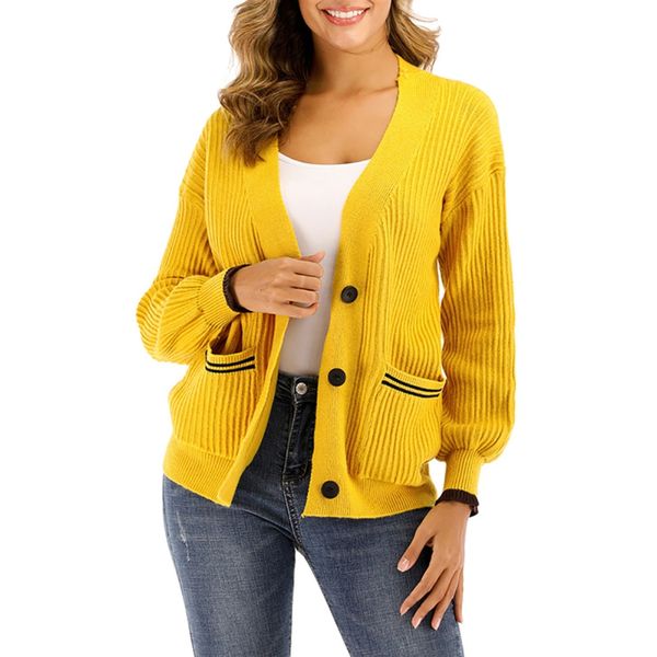 2020 women knitted sweater cardigans long sleeve v neck button pocket korean knit jacket loose cardigans *, White
2020 women knitted sweater cardigans long sleeve v neck button pocket korean knit jacket loose cardigans *, White