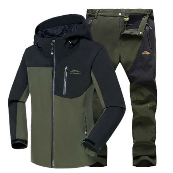 man winter waterproof fishing camping trekking fleece softshell outdoor jacket pant set sport hiking trousers 5xl s36, Blue;black
man winter waterproof fishing camping trekking fleece softshell outdoor jacket pant set sport hiking trousers 5xl s36, Blue;black