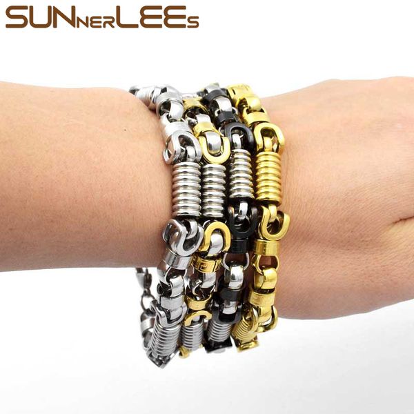 sunnerlees jewelry stainless steel bracelet 8mm geometric byzantine link chain silver color gold plated men women sc57 b, Black
sunnerlees jewelry stainless steel bracelet 8mm geometric byzantine link chain silver color gold plated men women sc57 b, Black