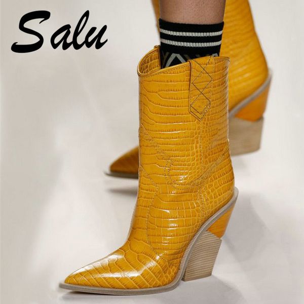 salu 2019 fashion embossed microfiber leather women mid-calf boots toe western cowboy boots chunky high heels motorcycle, Black
salu 2019 fashion embossed microfiber leather women mid-calf boots toe western cowboy boots chunky high heels motorcycle, Black