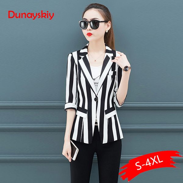 women striped blazer slim waist small suit outwear coat korean spring thin waist short autumn half sleeve office lady blazers, White;black
women striped blazer slim waist small suit outwear coat korean spring thin waist short autumn half sleeve office lady blazers, White;black
