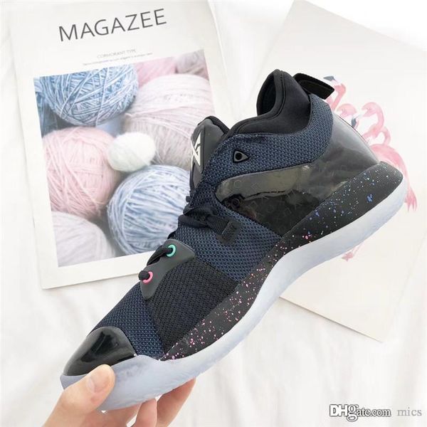 

2019 Аутентичные PG 2 PLAYSTATION Black Racer Синие баскетбольные кроссовки Man Sports XDR Paul George Диза