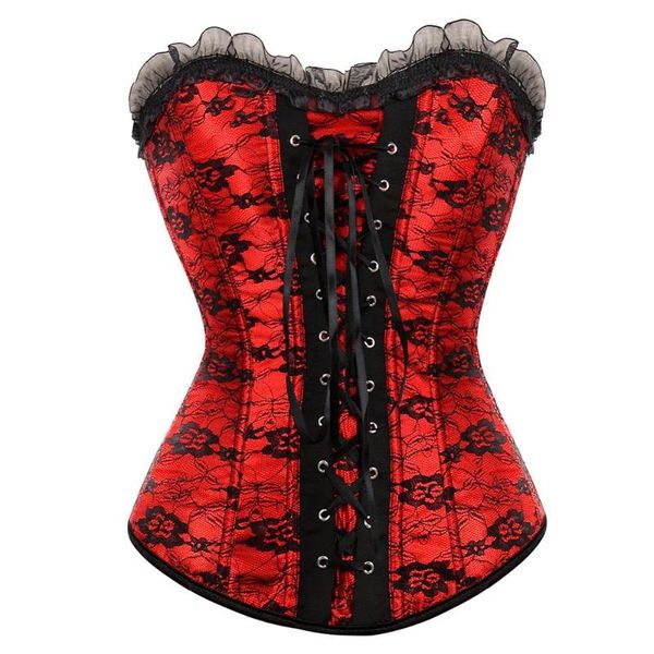 women lace up boned corset victorian floral lace cover overbust corset with zipper side body shaper bustier, Black;white
women lace up boned corset victorian floral lace cover overbust corset with zipper side body shaper bustier, Black;white