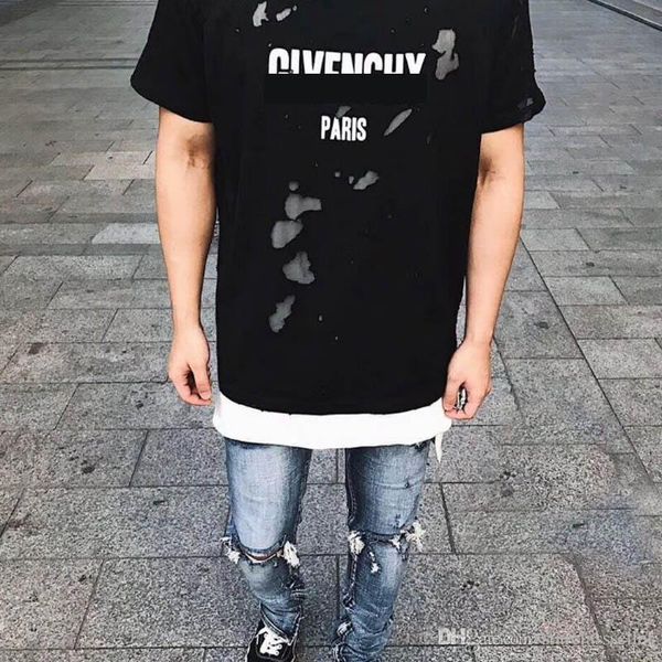mens designer t shirts summer street wear europe paris fashion men big broken hole cotton tshirt women tee luxury t-shirt 2019, White;black 
mens designer t shirts summer street wear europe paris fashion men big broken hole cotton tshirt women tee luxury t-shirt 2019, White;black