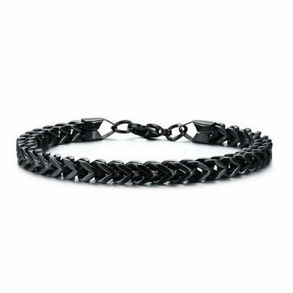 men stainless steel bracelet fashion cool titanium steel franco chain bracelets lxh, Black
men stainless steel bracelet fashion cool titanium steel franco chain bracelets lxh, Black