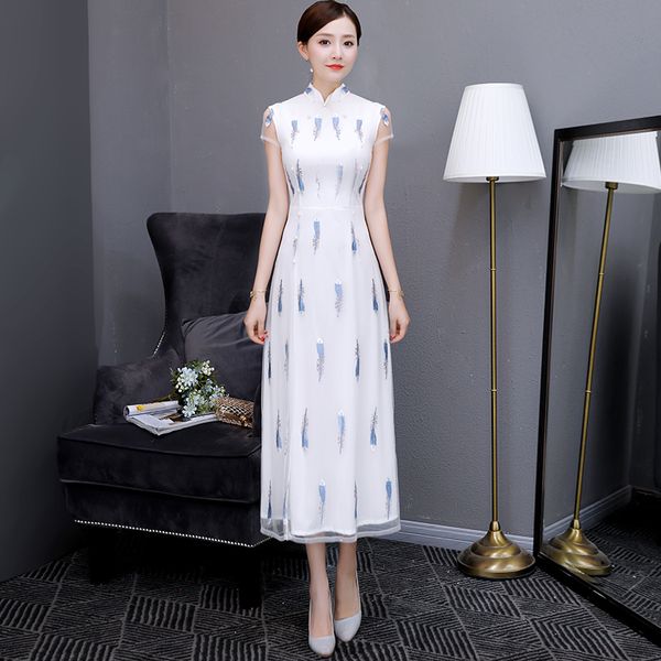 chinese traditional mandarin collar long qipao elegant white formal party dress vintage short sleeve cheongsam vestidos, Red
chinese traditional mandarin collar long qipao elegant white formal party dress vintage short sleeve cheongsam vestidos, Red