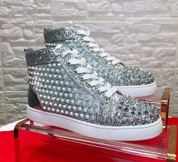 new arrival casual shoe man woman sneaker fashion spikes rhinestone red bottom high to help women's shoes wedding leisure trainer footw, Black
new arrival casual shoe man woman sneaker fashion spikes rhinestone red bottom high to help women's shoes wedding leisure trainer footw, Black