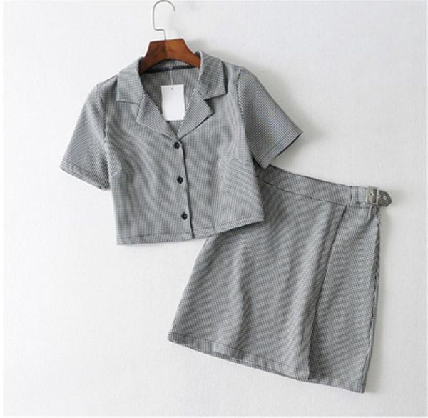 women vintage plaid shirts skirt tracksuit designer female 2 two piece set short lapel shirts mini waist skirt matching sets outfits, White
women vintage plaid shirts skirt tracksuit designer female 2 two piece set short lapel shirts mini waist skirt matching sets outfits, White