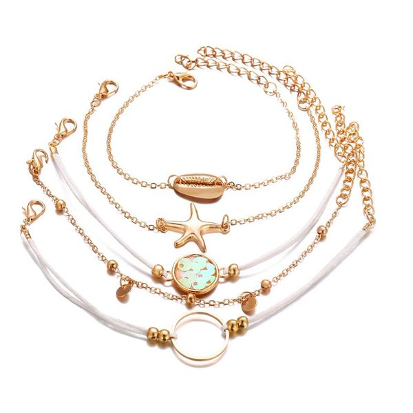 crystal charm starfish seashell animal multilayer bracelets gold color link bracelet bangle boho jewelry wholesale gift 2019, Black
crystal charm starfish seashell animal multilayer bracelets gold color link bracelet bangle boho jewelry wholesale gift 2019, Black