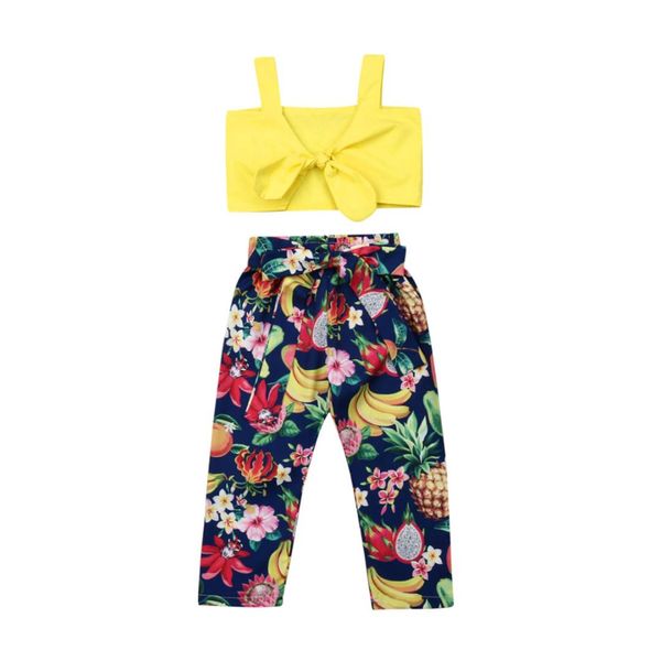 2-7y toddler kid baby girl floral clothes 2pcs sets sleeveless bow fruit pant outfits sunsuit, White
2-7y toddler kid baby girl floral clothes 2pcs sets sleeveless bow fruit pant outfits sunsuit, White