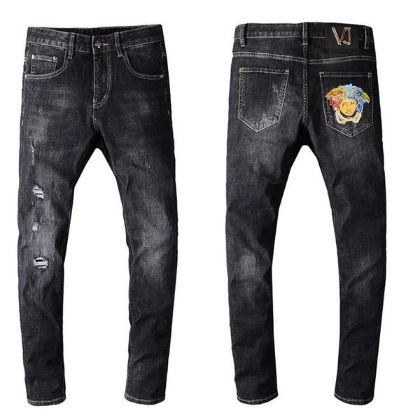 luxury pants designer jeans distressed ripped jean men women slim fit motorcycle biker denim jeans hip hop motorcycle mens ripped jeans, Blue
luxury pants designer jeans distressed ripped jean men women slim fit motorcycle biker denim jeans hip hop motorcycle mens ripped jeans, Blue