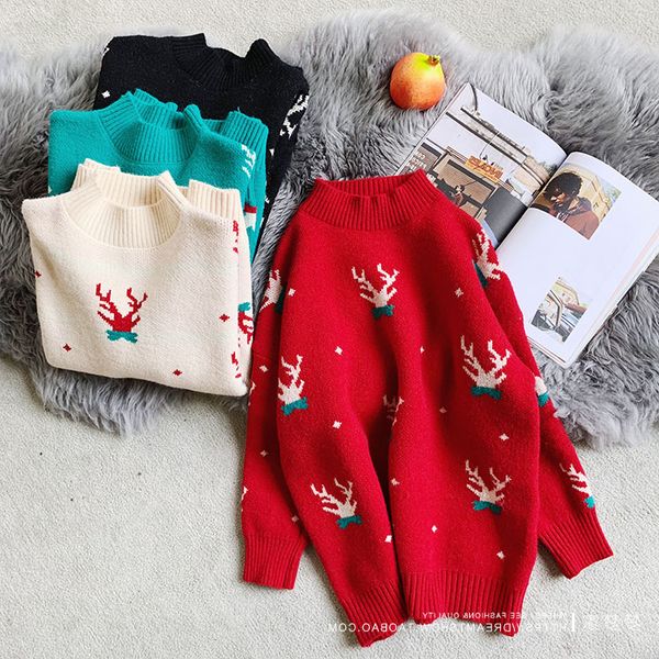 sweater women 4 color knitted 2019 winter autumn korean style christmas high collar deer cartoon partern slim long sleeve b66, White;black
sweater women 4 color knitted 2019 winter autumn korean style christmas high collar deer cartoon partern slim long sleeve b66, White;black