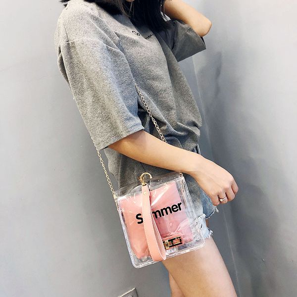 fashion bag women's new transparent jelly bag cool chain shoulder messenger
fashion bag women's new transparent jelly bag cool chain shoulder messenger
