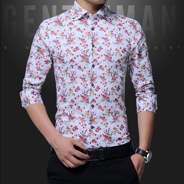 men's casual shirts 2021 pure cotton men long sleeve fashion floral printed mens shirt slim fit dress clothing, White;black
men's casual shirts 2021 pure cotton men long sleeve fashion floral printed mens shirt slim fit dress clothing, White;black