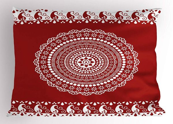 red mandala pillow sham traditional ethnic asian paisley design with side frame borders image decorative standard size printed pillow case
red mandala pillow sham traditional ethnic asian paisley design with side frame borders image decorative standard size printed pillow case