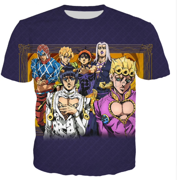 аниме jojo no kimyou na bouken: ougon no kaze новейшая футболка женщины мужчины лето унисекс с принтом с коротким рукавом и круглым вырезом, White;black
аниме jojo no kimyou na bouken: ougon no kaze новейшая футболка женщины мужчины лето унисекс с принтом с коротким рукавом и круглым вырезом, White;black