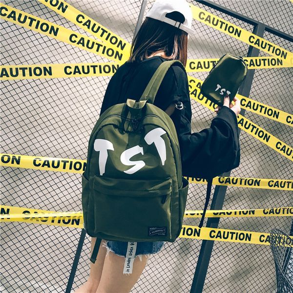 korean version of the color matching canvas letters tst backpack female new student couple bag male large capacity travel bag
korean version of the color matching canvas letters tst backpack female new student couple bag male large capacity travel bag