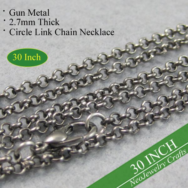 500 pcs - 30 inch gun metal chain necklace, gun metal 30'' circle link chain necklace, 30'' rolo necklace, Silver
500 pcs - 30 inch gun metal chain necklace, gun metal 30'' circle link chain necklace, 30'' rolo necklace, Silver