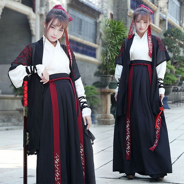 2019 chinese folk dance clothes hanfu for women national costume fairy dress tang dynasty ancient costumes for stage costumes, Black;red
2019 chinese folk dance clothes hanfu for women national costume fairy dress tang dynasty ancient costumes for stage costumes, Black;red