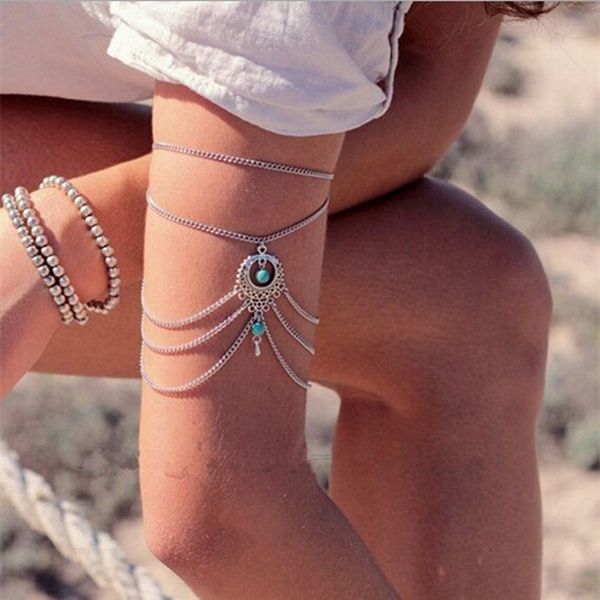 1 pcs new boho gypsy festival blue upper arms chain armlet armbands bracelet muti chain tassel bangles foots bracelet anklet, Black
1 pcs new boho gypsy festival blue upper arms chain armlet armbands bracelet muti chain tassel bangles foots bracelet anklet, Black