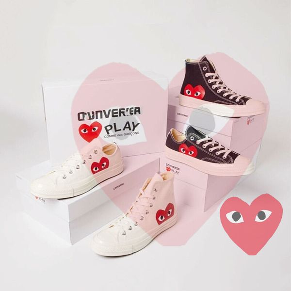 cdg kawakubo rei commè des garçons play x convèrse chuck all-star taylor 1970s sneakers canvas polka dot white low shoes 112132, Black
cdg kawakubo rei commè des garçons play x convèrse chuck all-star taylor 1970s sneakers canvas polka dot white low shoes 112132, Black