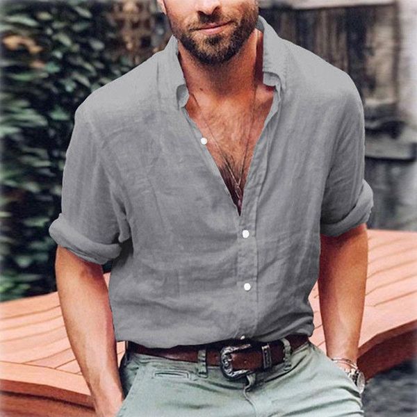 new fashion summer mens casual linen shirts long sleeve buttons solid shirt loose casual mens clothes, White;black
new fashion summer mens casual linen shirts long sleeve buttons solid shirt loose casual mens clothes, White;black