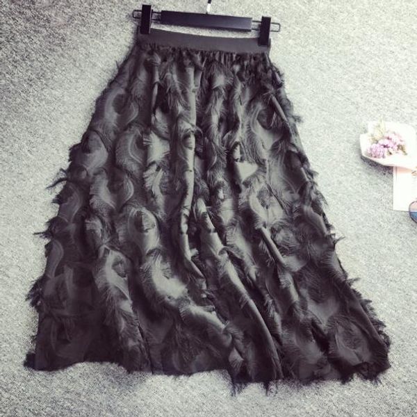 2020 summer feather floral embroidery tulle skirts high waist long skirt high waist pleated skirt female tutu skirts dv567, Black
2020 summer feather floral embroidery tulle skirts high waist long skirt high waist pleated skirt female tutu skirts dv567, Black