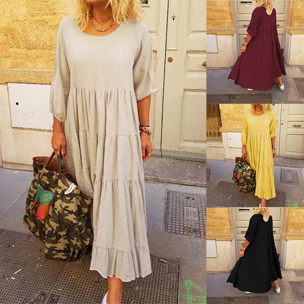 plus size bohemian dress women casual solid long maxi sundress zanzea female long sleeve shirt vestidos elegant lady party robe, Black;pink
plus size bohemian dress women casual solid long maxi sundress zanzea female long sleeve shirt vestidos elegant lady party robe, Black;pink