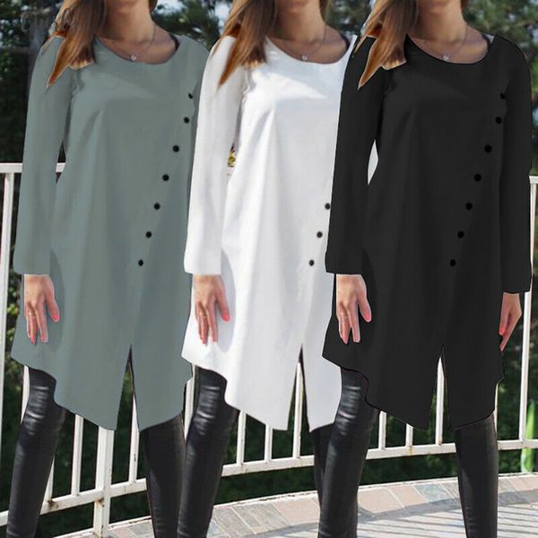 plus size blouse long sleeve loose button autumn shirt womens crew neck solid o neck tunic shirt large size cotton asymmetric, White
plus size blouse long sleeve loose button autumn shirt womens crew neck solid o neck tunic shirt large size cotton asymmetric, White